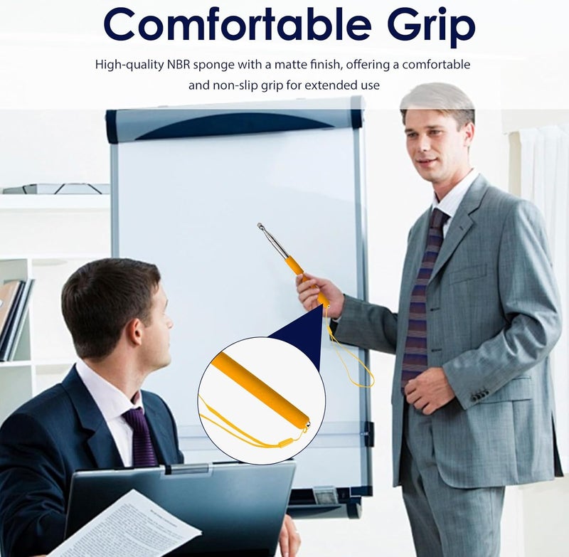 lyforx Retractable Teacher Pointer 𝟑𝟗.𝟓'', Pointer Stick with 𝗦𝘁𝘆𝗹𝘂𝘀 Smooth Sensitive Tablet Pen Stylus Pen, Teacher Coach Presenter Pointer Orange - Image 4